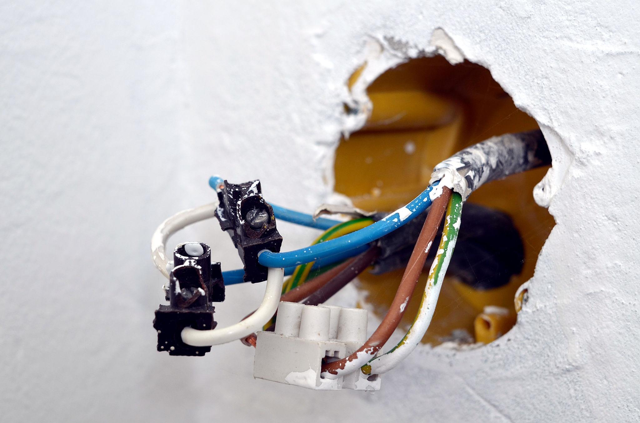 Fixed electrical wiring and connections